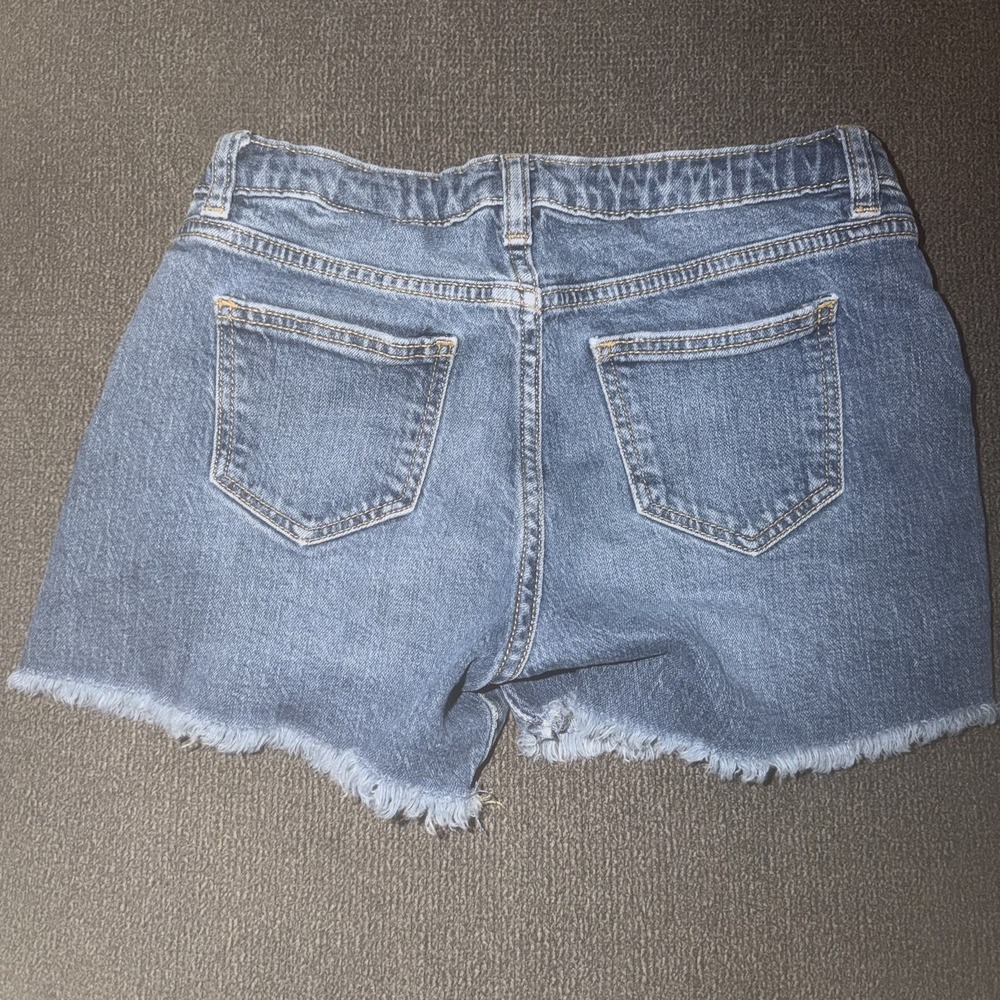 Art Class Girls Blue Denim Cut-Off Shorts L (10/12) Pockets Frayed Hem 198
